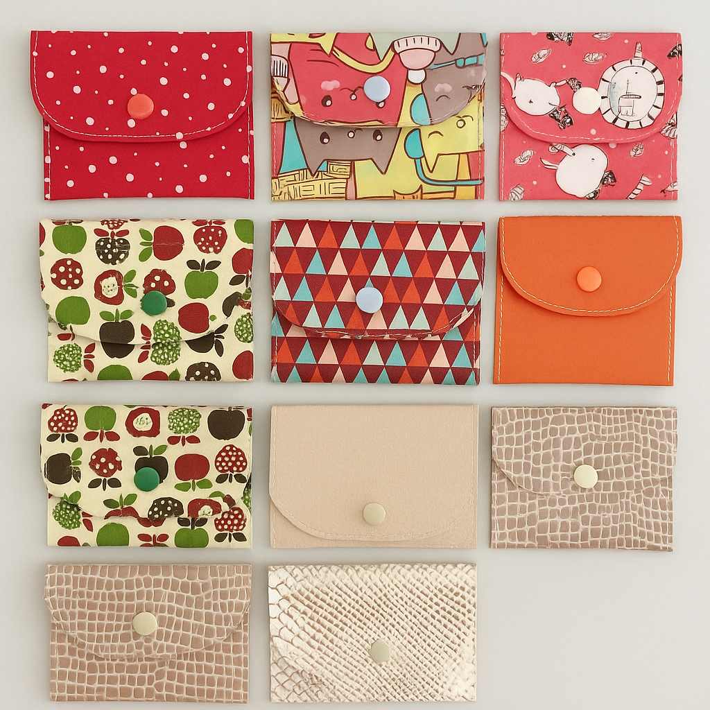 Pochette à carte ou monnaie – Tissu & simili cuir (fait main) chtitdoudou