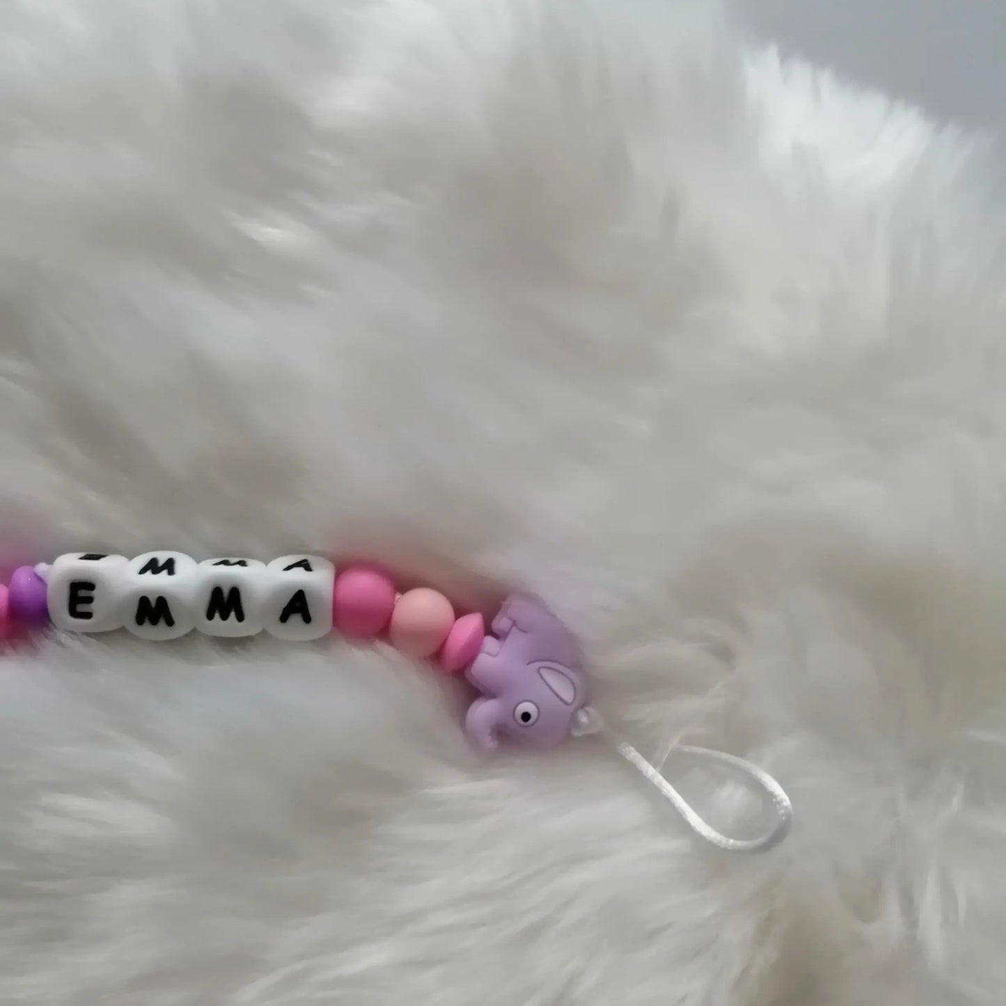 Attache tétine personnalisée silicone: éléphant chtitdoudou