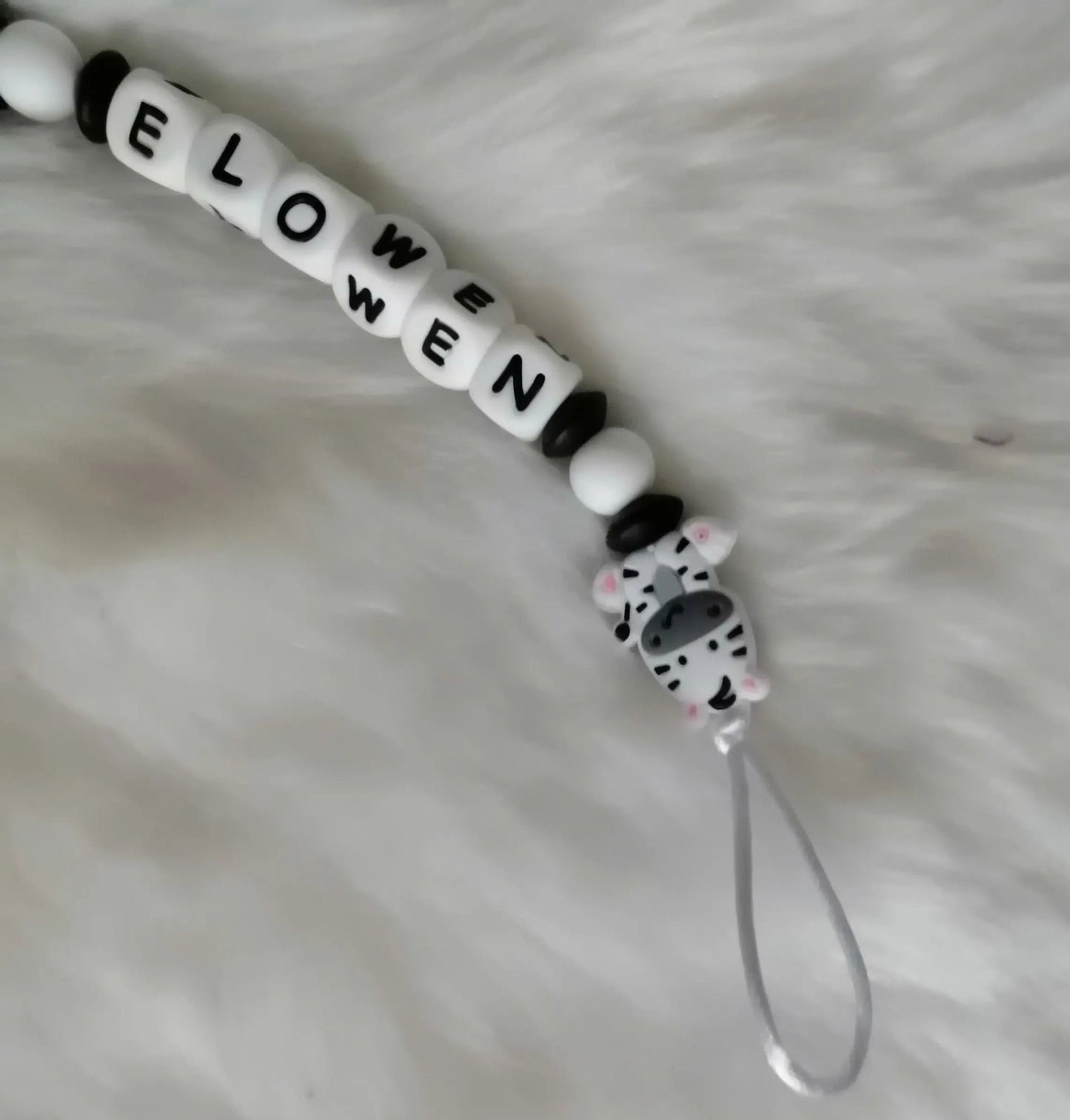 Attache tétine personnalisée silicone: zèbre chtitdoudou