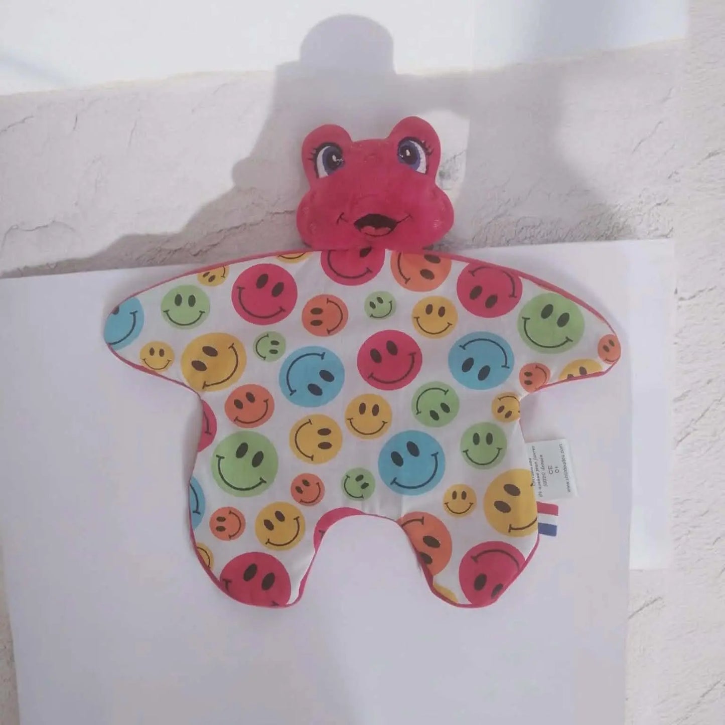 doudou grenouille rouge bébé fait main
