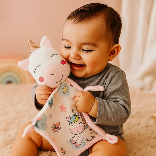 Doudou naissance licorne artisanal : Fait main en France, doux et sécurisé chtitdoudou