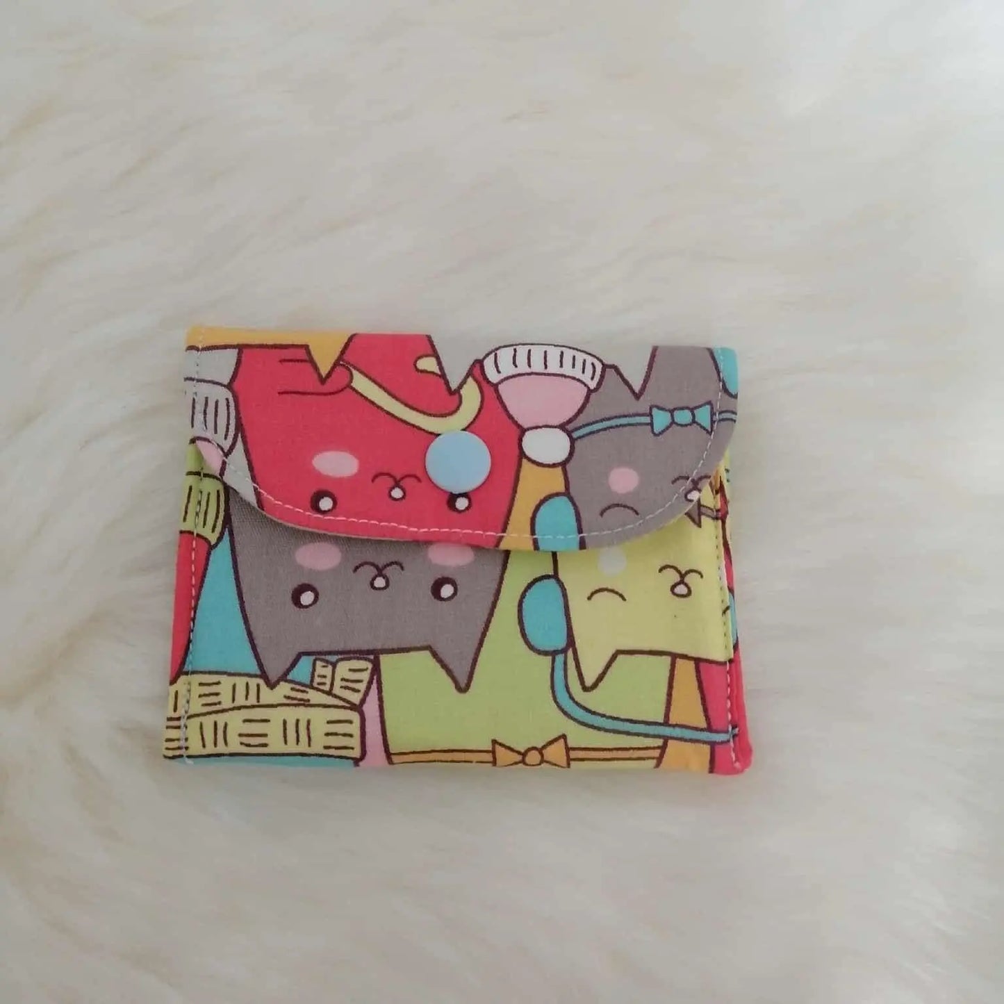 Pochette à carte ou monnaie – Tissu & simili cuir (fait main) chtitdoudou