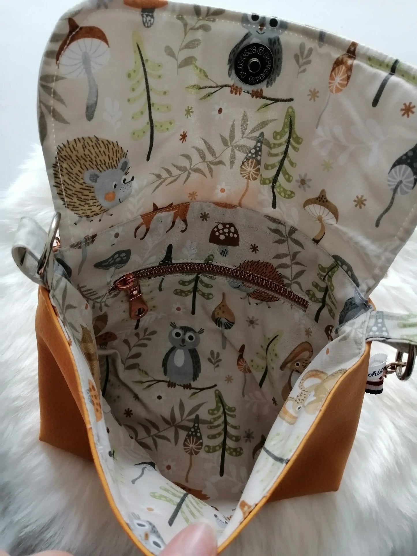 Élégant sac à main fait main en similicuir avec sangle en chaînette chtitdoudou