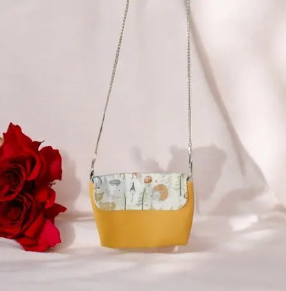 Élégant sac à main fait main en similicuir avec sangle en chaînette chtitdoudou