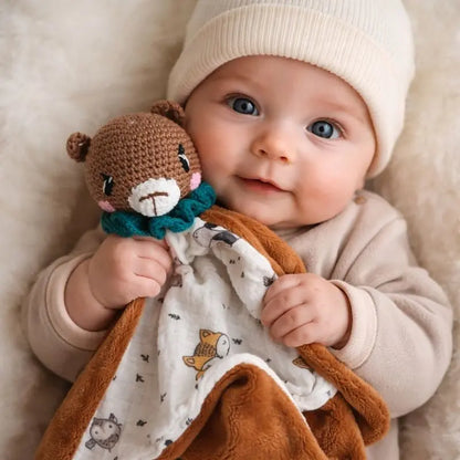 Doudou personnalisé fait main au crochet ours 