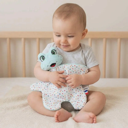 doudou bébé personnalisé grenouille bleu doudou plat doux pour nouveau-né