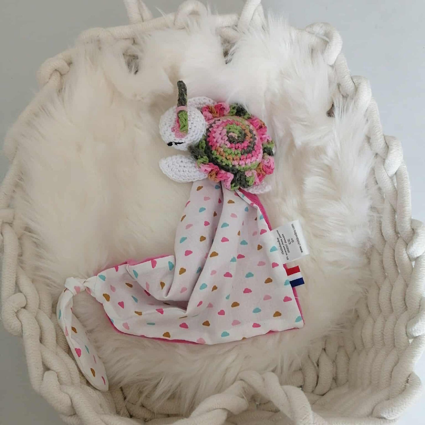 Doudou tortue personnalisé au crochet fait main