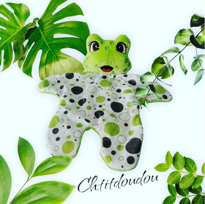 le doudou animal léo la grenouille -chtitdoudou chtitdoudou