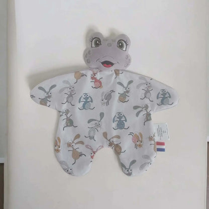doudou grenouille grise bébé fait main 