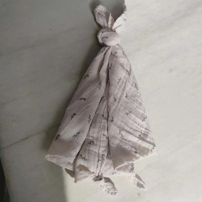 Doudou Lange Lapin en Double Gaze de Coton – Personnalisable - chtitdoudou