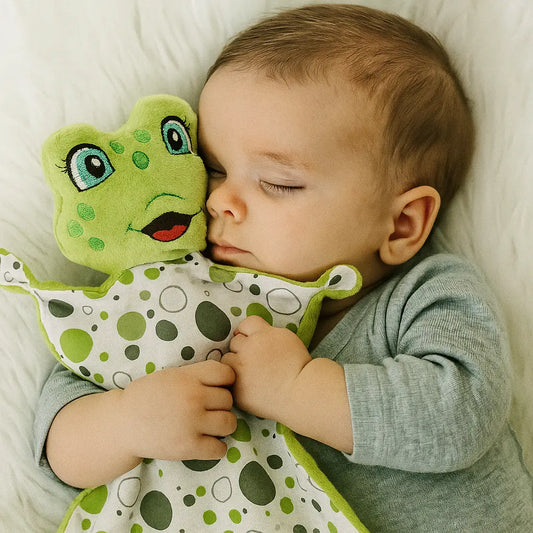 Doudou grenouille fait main Léo personnalisable