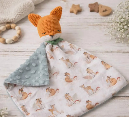 doudou renard crochet avec prénom bébé cadeau naissance