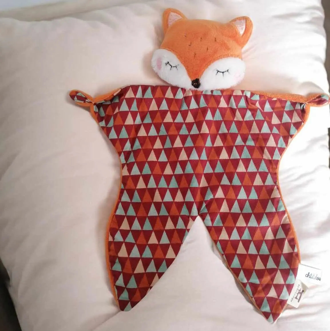 doudou bébé fait main renard