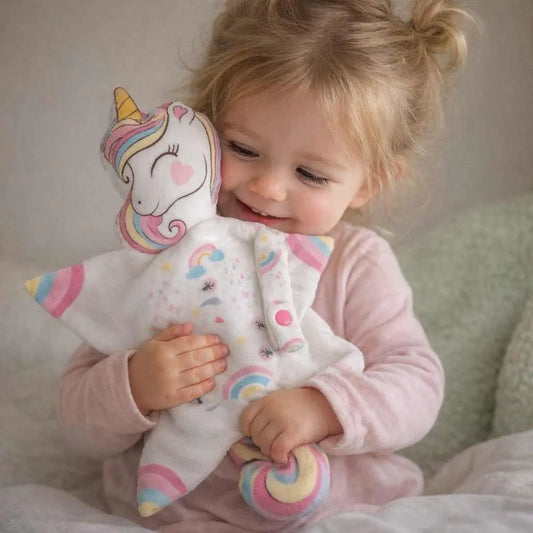 Doudou licorne douce et câline pour bébé, en peluche