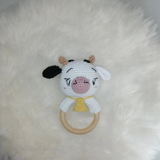 Hochet au crochet-vache mignonne 🐄 chtitdoudou