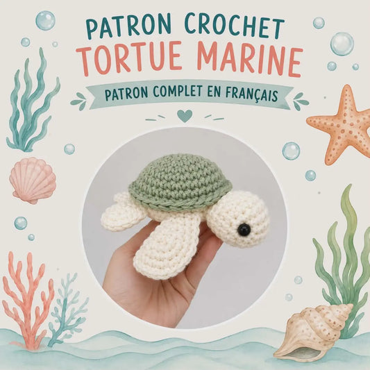 Patron tortue marine au crochet gratuit en PDF avec modèle amigurumi débutant