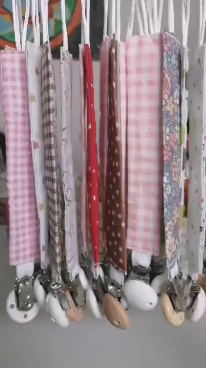 Attache tétine personnalisée en tissu – Avec prénom ou petit mot floqué | Cadeau naissance bébé