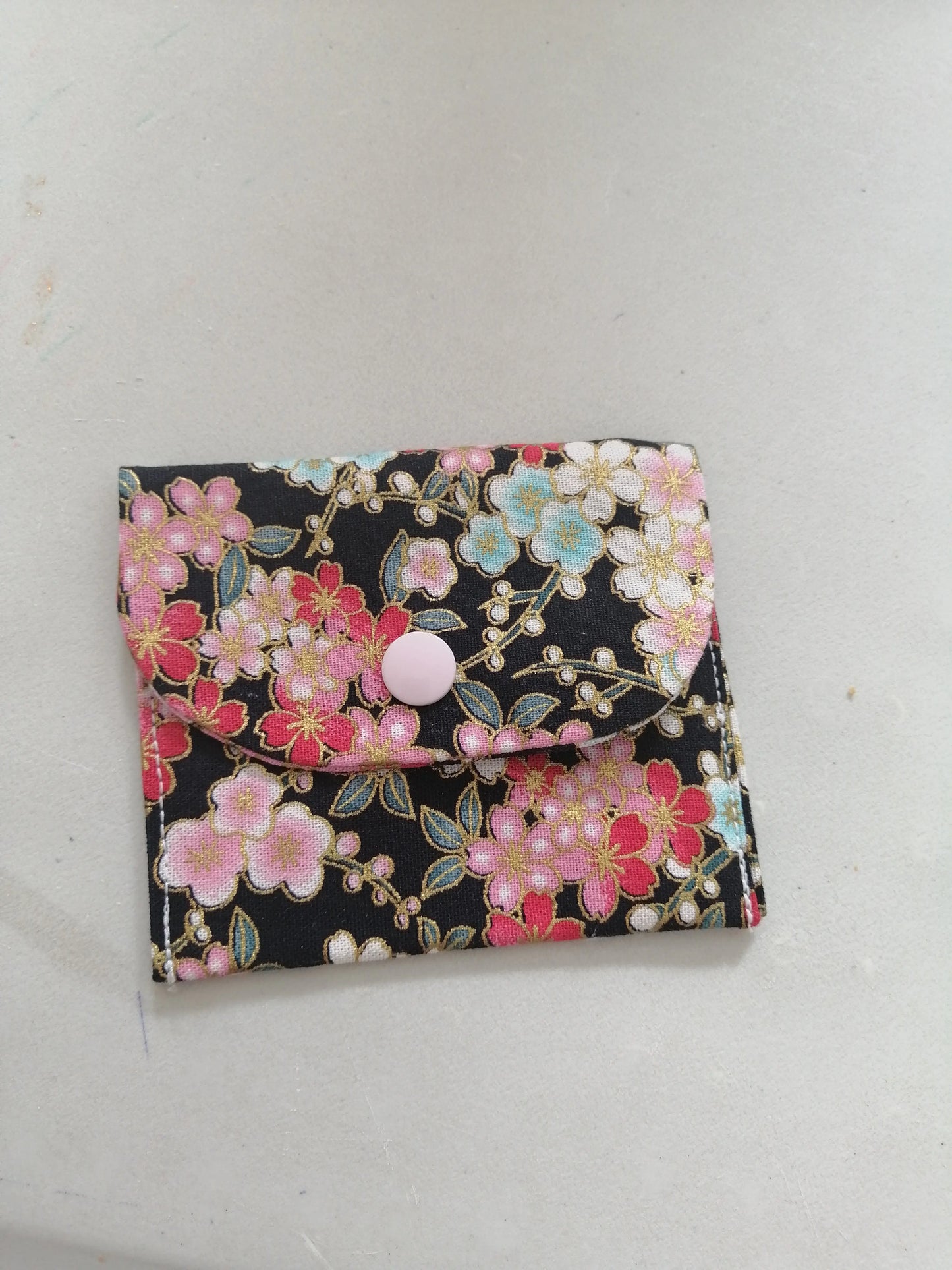 Pochette à carte ou monnaie – Tissu & simili cuir (fait main) chtitdoudou