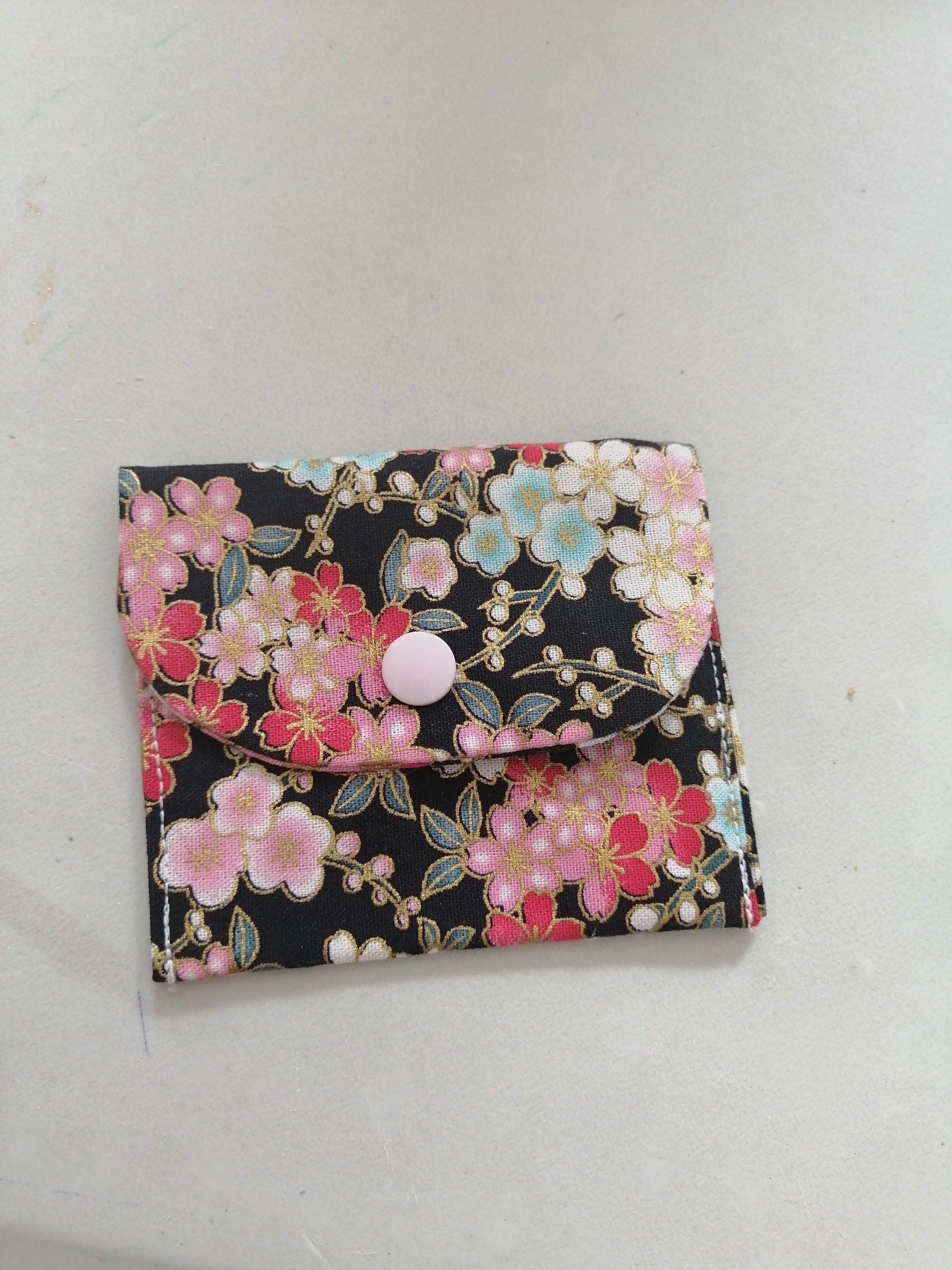 Pochette à carte ou monnaie – Tissu & simili cuir (fait main) chtitdoudou
