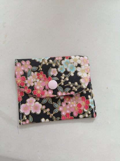 Pochette à carte ou monnaie – Tissu & simili cuir (fait main) chtitdoudou