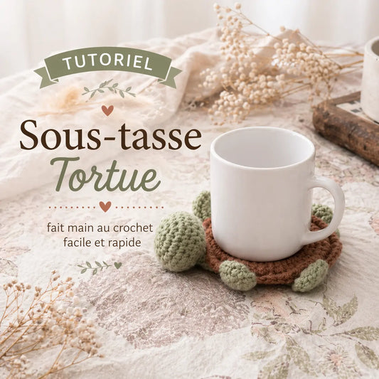 Patron crochet tortue sous-tasse tortue PDF – Modèle facile DIY – Tutoriel crochet débutant