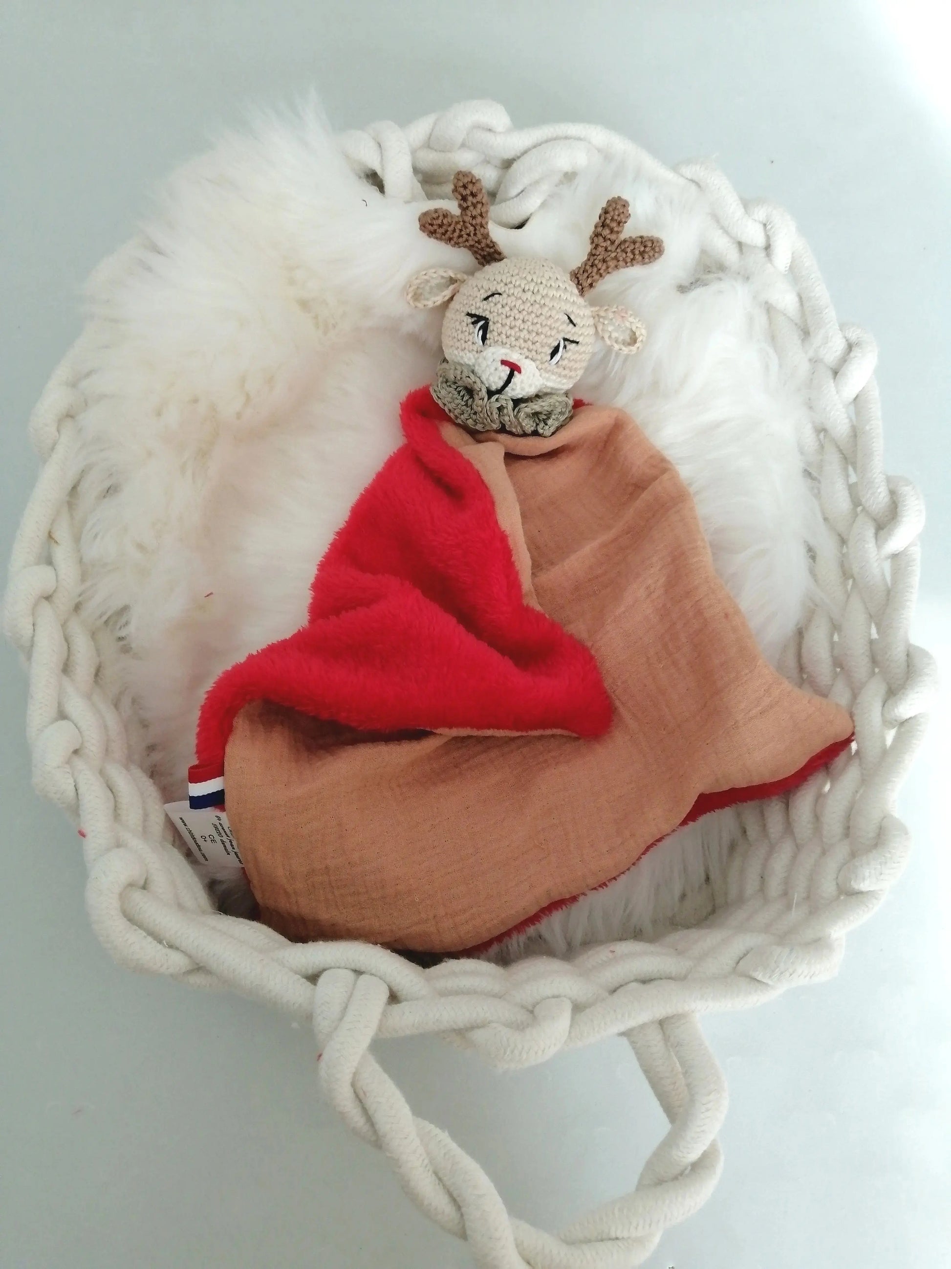 Doudou cerf - doudou personnalisé au crochet chtitdoudou