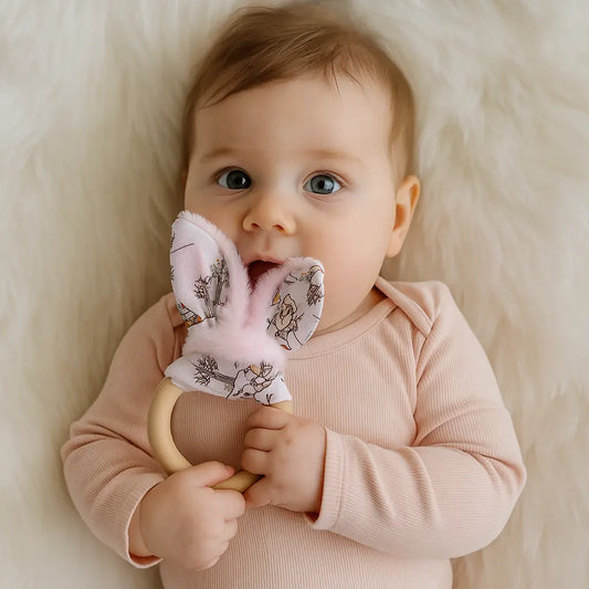 Anneau de dentition hochet à oreilles de lapin chtitdoudou